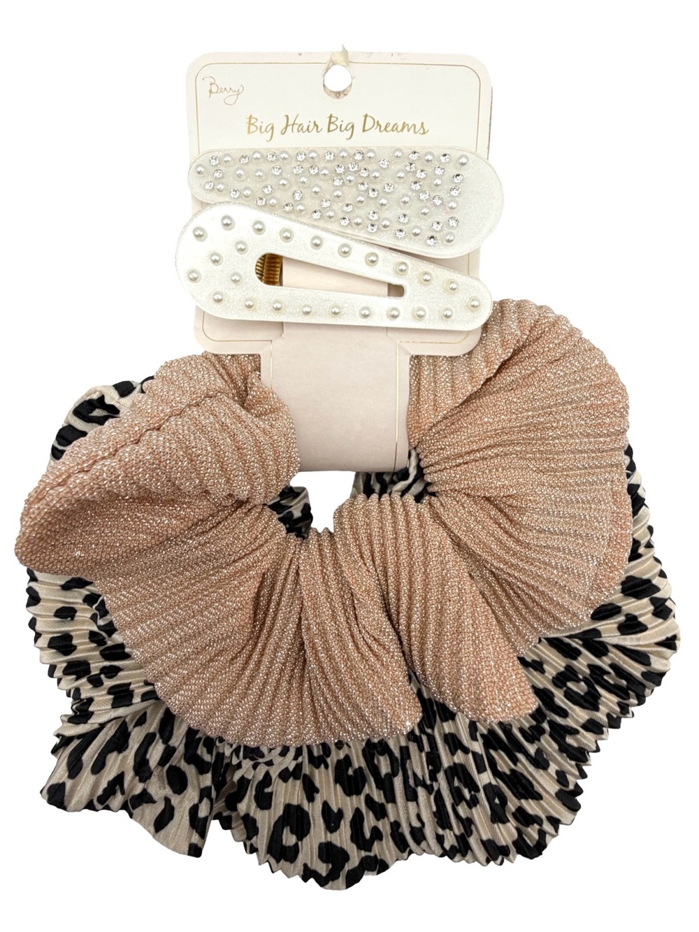 Nordstrom Berry Hair Accessories Set Scrunchies And Embellished Clips